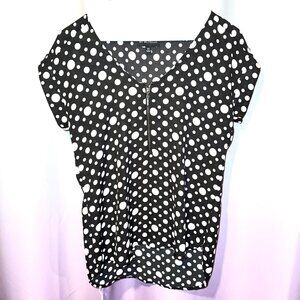 My Michelle Black with White Polka Dots Blouse Size XS